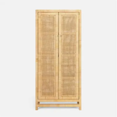 Isla Cabinet 32"L x 16"W x 72"H Natural Peeled Rattan