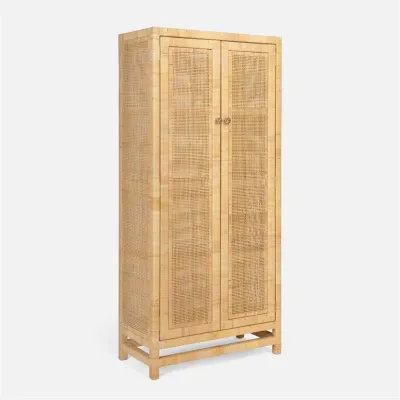 Isla Cabinet 32"L x 16"W x 72"H Natural Peeled Rattan