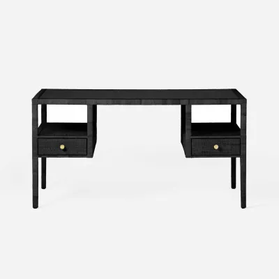 Isla Desk Onyx Peeled Rattan