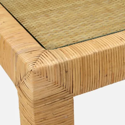 Isla Natural Peeled Rattan Game Table 36"L x 36"W x 30"H