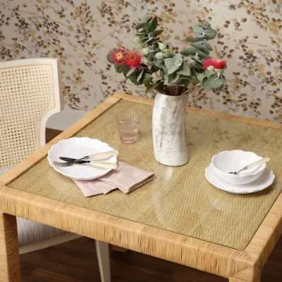 Isla Sage Peeled Rattan Game Table 36"L x 36"W x 30"H