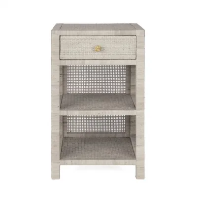 Isla Nightstand 18"L x 18"W x 30"H French Gray Peeled Rattan