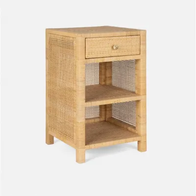 Isla Nightstand 18"L x 18"W x 30"H Natural Peeled Rattan