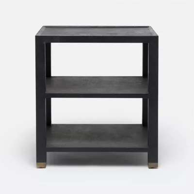 Jarin Side Table Dark Navy Faux Belgian Linen