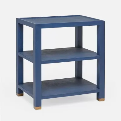 Jarin Side Table Dark Navy Faux Belgian Linen