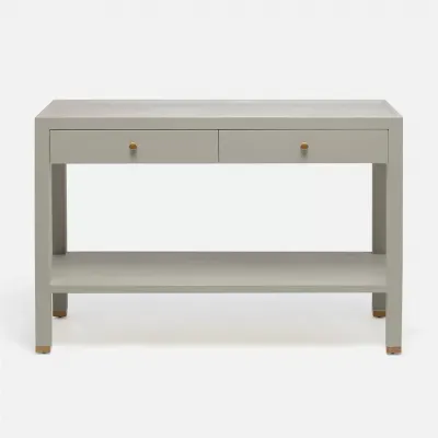 Jarin Console Light Gray Faux Belgian Linen