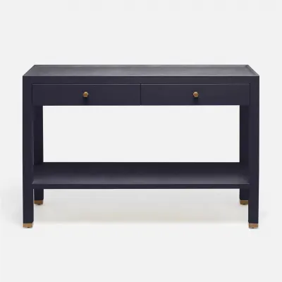 Jarin Console Dark Navy Faux Belgian Linen