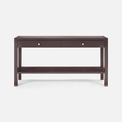 Jarin Console Aubergine Faux Belgian Linen