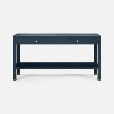 Jarin Console True Navy Faux Belgian Linen