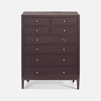 Jarin Dresser Aubergine 42"L x 20"W x 54"H Faux Belgian Linen