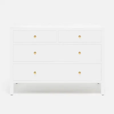 Jarin Dresser Designer White Faux Belgian Linen