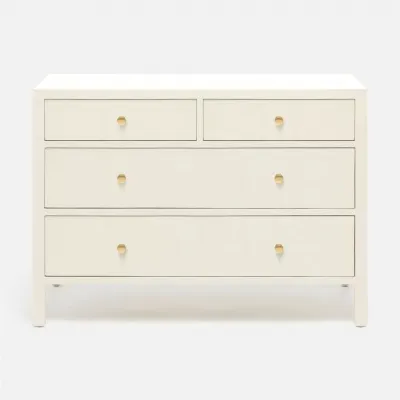 Jarin Dresser White Faux Belgian Linen