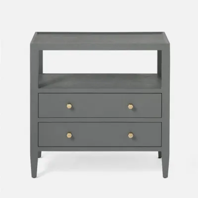 Jarin Nightstand Graphite Faux Belgian Linen