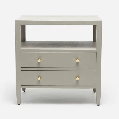 Jarin Nightstand Light Gray Faux Belgian Linen