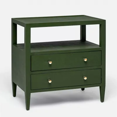 Jarin Nightstand Moss Faux Belgian Linen