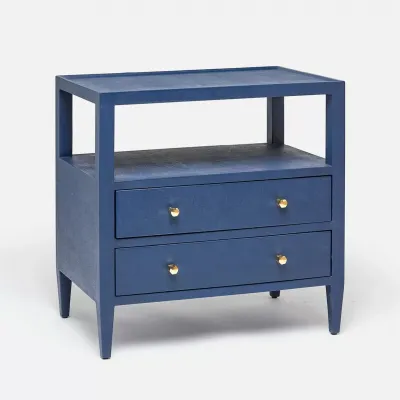 Jarin Nightstand True Navy Faux Belgian Linen