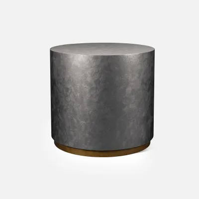 Knox Pewter Burl Resin Side Table 24"D x 22"H