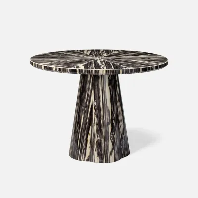 Novak Zebra Gloss Reconstituted Veneer/Faux Bone Entry Table