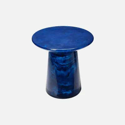 Omer Cobalt Cast Resin Side Table 22"D x 22"H