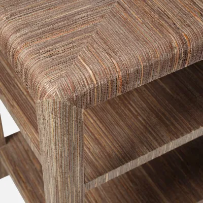 Parson Mocha Hemp Side Table 25"L x 18"W x 28"H