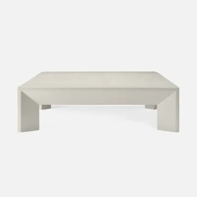 Roberts French Gray Faux Raffia Coffee Table