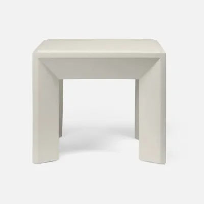 Roberts French Gray Faux Raffia Side Table 26"L x 20"W x 22"H