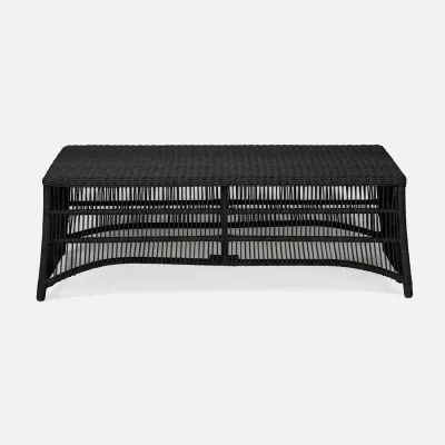Soma Charcoal Twisted Faux Wicker Coffee Table 52"L x 30"W x 17"H