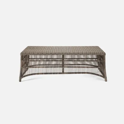 Soma Weathered Brown Twisted Faux Wicker Coffee Table 52"L x 30"W x 17"H