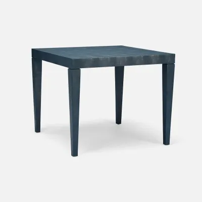 Sorin Navy Vintage Faux Shagreen Game Table 36"L x 36"W x 30"H