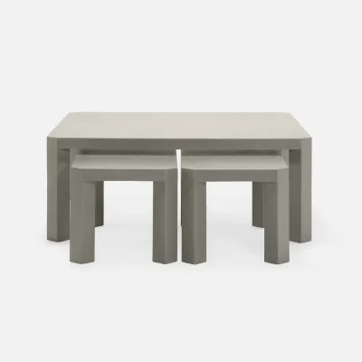 Taylam Seal Faux Raffia Nesting Coffee Table