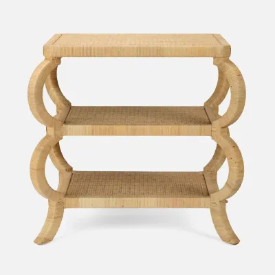 Tottie Natural Peeled Rattan Side Table 28"L x 20"W x 26"H