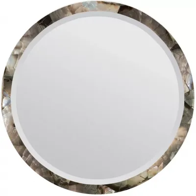 Albert Silver Mother of Pearl Round Mirror