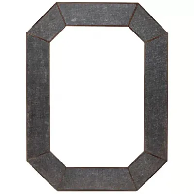 Elliott 35"W x 47"H Rectangular Charcoal Faux Linen Mirror