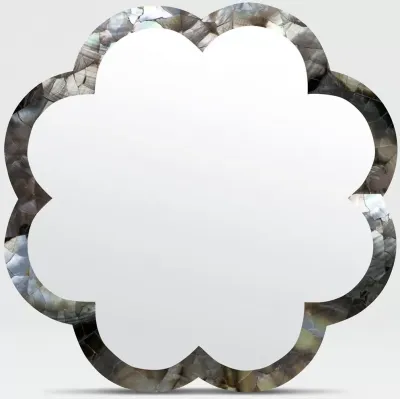 Fiona Silver Mother of Pearl Shell Mirror 38" Round