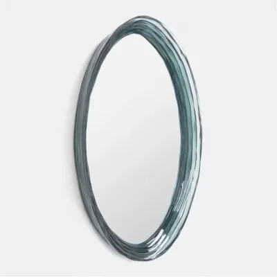 Hetty Blue Translucent Resin Oval Mirror