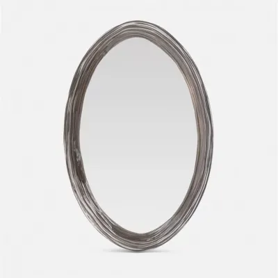 Hetty Smoke Translucent Resin Oval Mirror