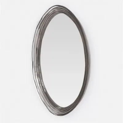 Hetty Smoke Translucent Resin Oval Mirror