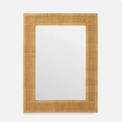Isla Rectangular Mirror 30"W x 40"H Natural Peeled Rattan
