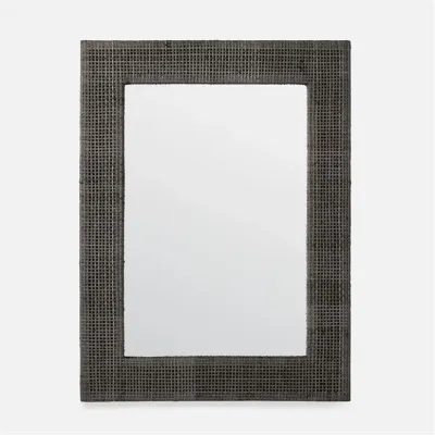 Isla Rectangular Mirror 30"W x 40"H Smoke Peeled Rattan