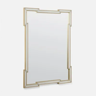 Norma 40"W x 52"H Antiqued Palladian Silver Rectangular Mirror Oak Rectangular Mirror