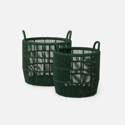 Alcoy Forest Performance Rope Basket XL Rd 22"D x 24"H 25"D x 28"H Set of Two