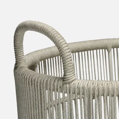 Alcoy Sand Performance Rope Basket XL Rd 22"D x 24"H 25"D x 28"H Set of Two