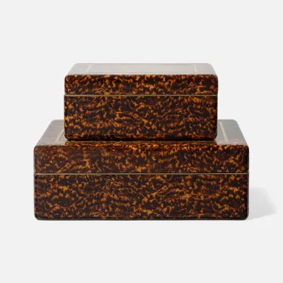 Arnold High-Gloss Faux Tortoise Box Set of Two