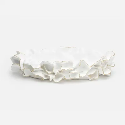 Coco Tray White Gold Faux Coral Large White Gold