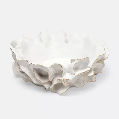 Coco Faux Coral Bowl White Gold