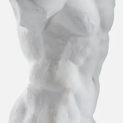 Kempsey White Plaster/Light Gray Reconstituted Stone Sculpture Pedestal
