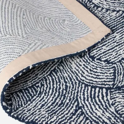 Beulah Royal Blue/Ivory Performance Loop Yarn Rug Outdoor