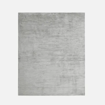 Halston Light Gray Handwoven Tencel Rug Indoor