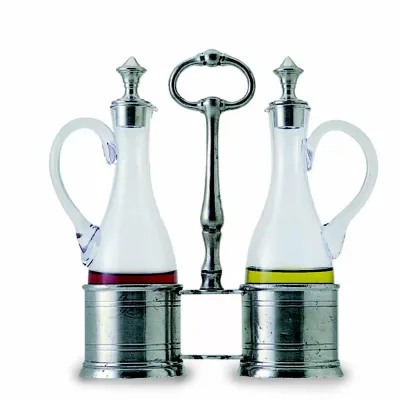 Oil & Vinegar Set with Pewter Tops