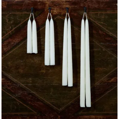 Ivory Beeswax Tapers, Pair